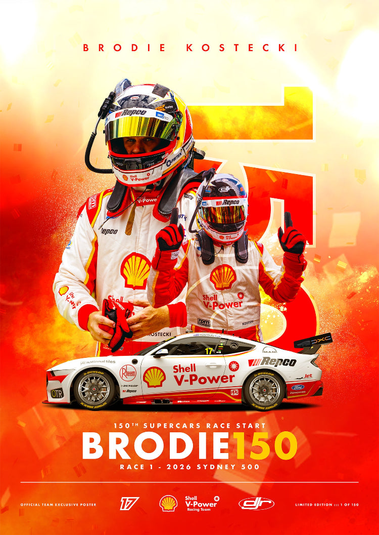 **Brodie Kostecki 150 Race Starts** Limited Edition Poster